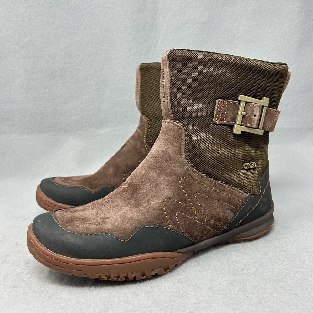 Merrell Espresso Albany Women's Size 5 Brown Leather Ankle Boots (J42356)